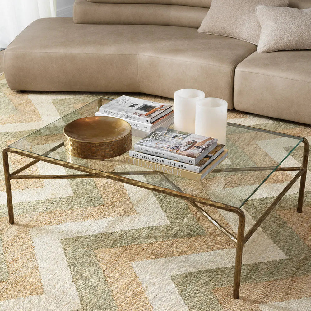 Coffee Table Xandria Vintage Brass Finish - image 2