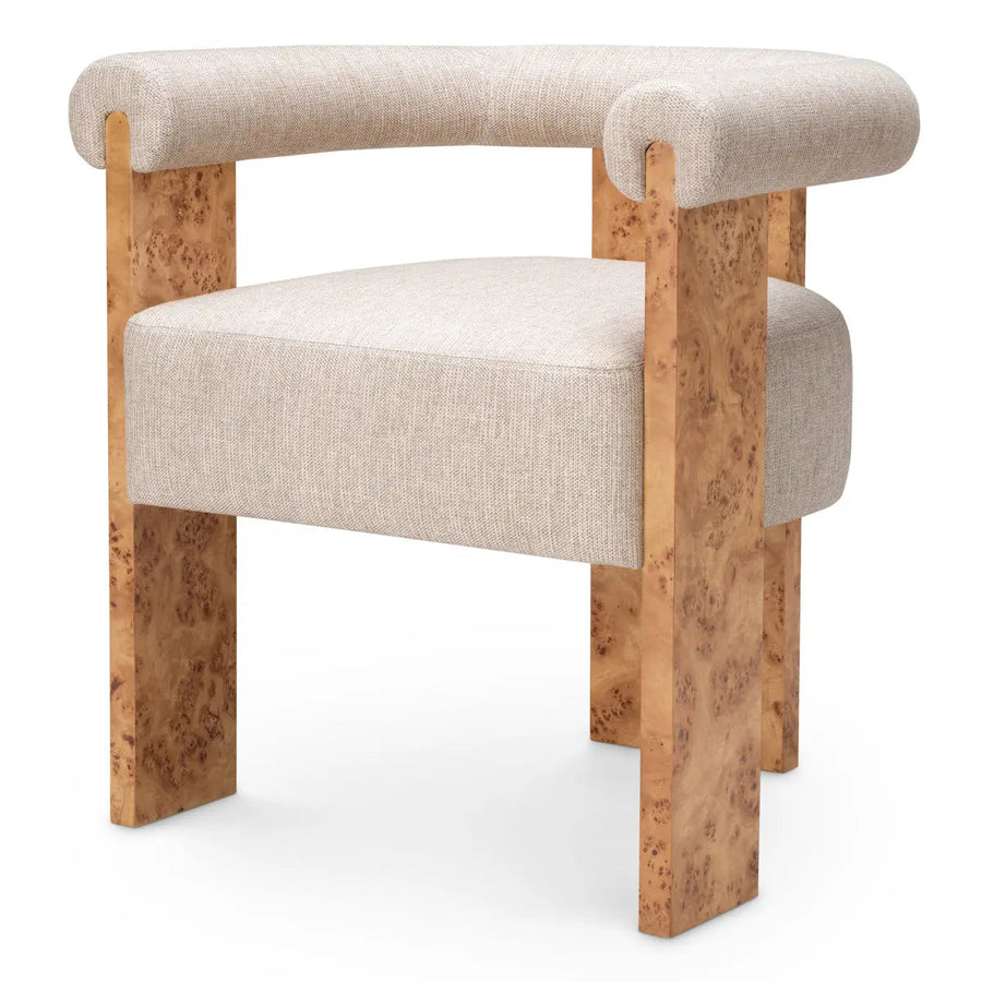 Dining Chair Percy Light Brown Mappa Burl Veneer Loki Natural - image 1