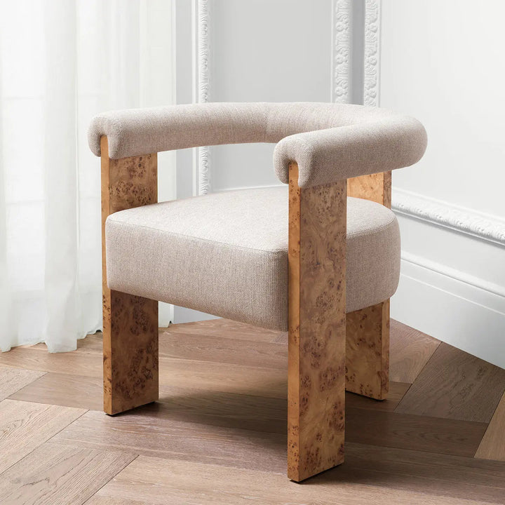 Dining Chair Percy Light Brown Mappa Burl Veneer Loki Natural - image 3