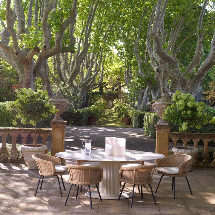 Outdoor Dining Table Volterra Oval Sand Finish Cream Ceramic - image 2