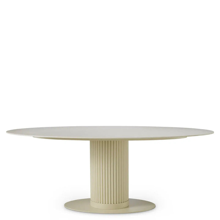 Outdoor Dining Table Volterra Oval Sand Finish Cream Ceramic - image 3