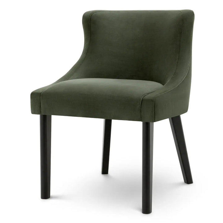 Dining Chair Chavelle Black Finish Torrin Green Velvet - image 1