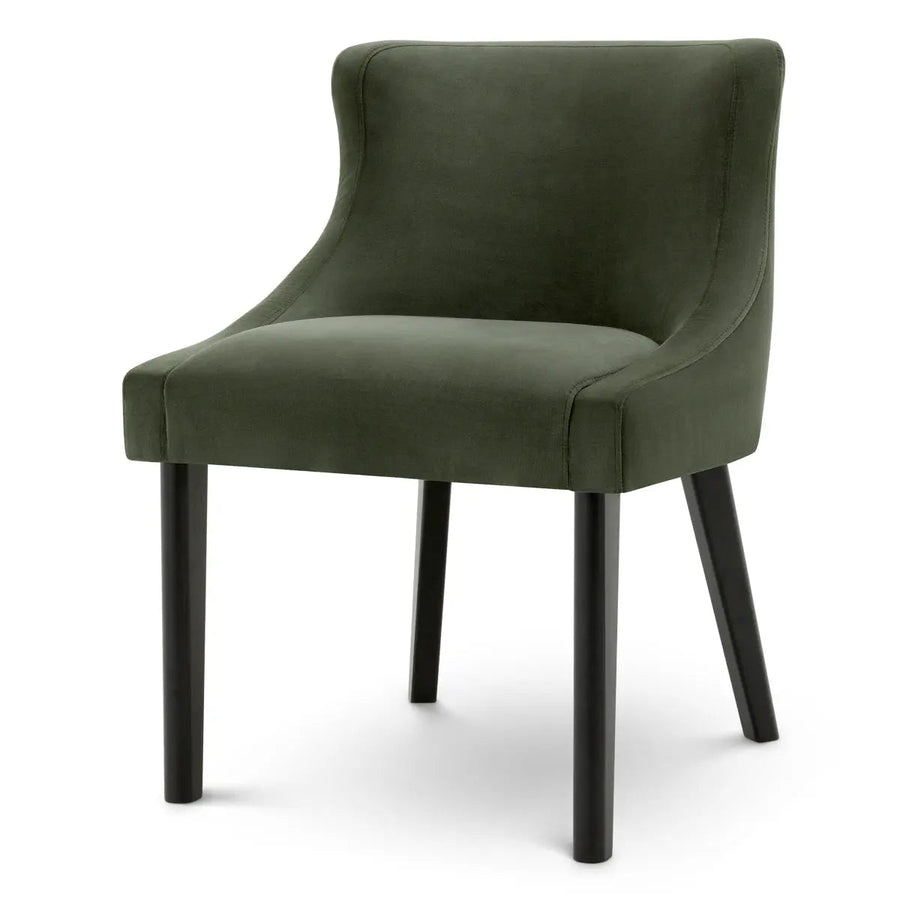 Dining Chair Chavelle Black Finish Torrin Green Velvet - image 1
