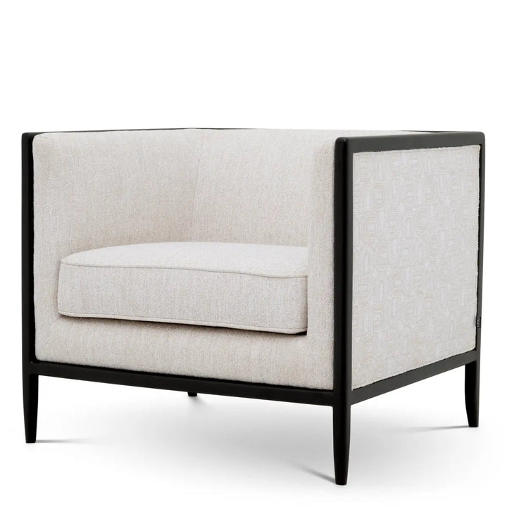 Chair Lauriston Black Finish Ardent Cream Dravon Cream - image 1