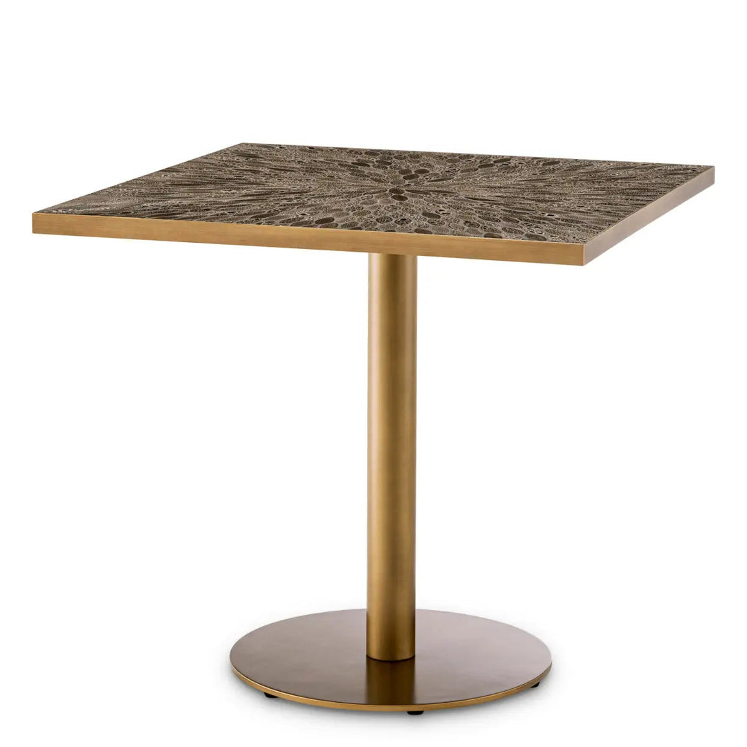 Dining Table Declan Square Antique Brass Finish - image 1