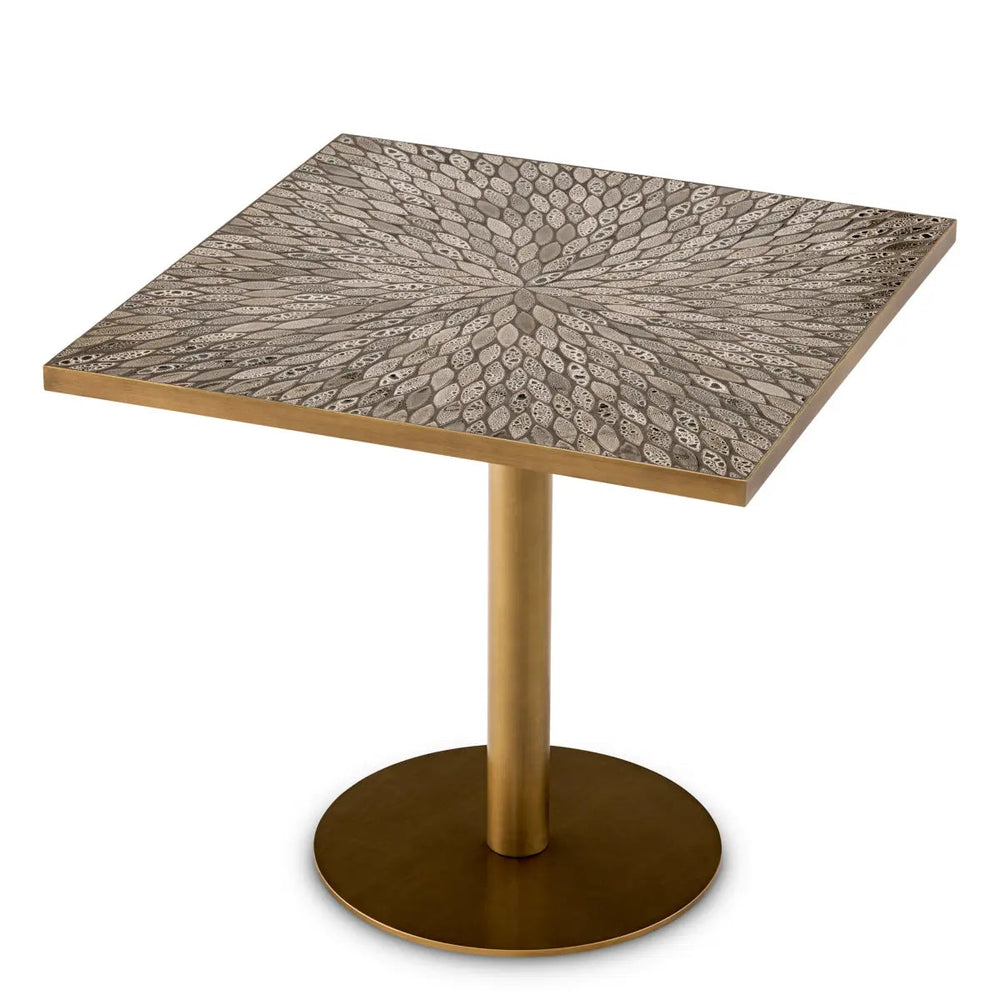 Dining Table Declan Square Antique Brass Finish - image 2