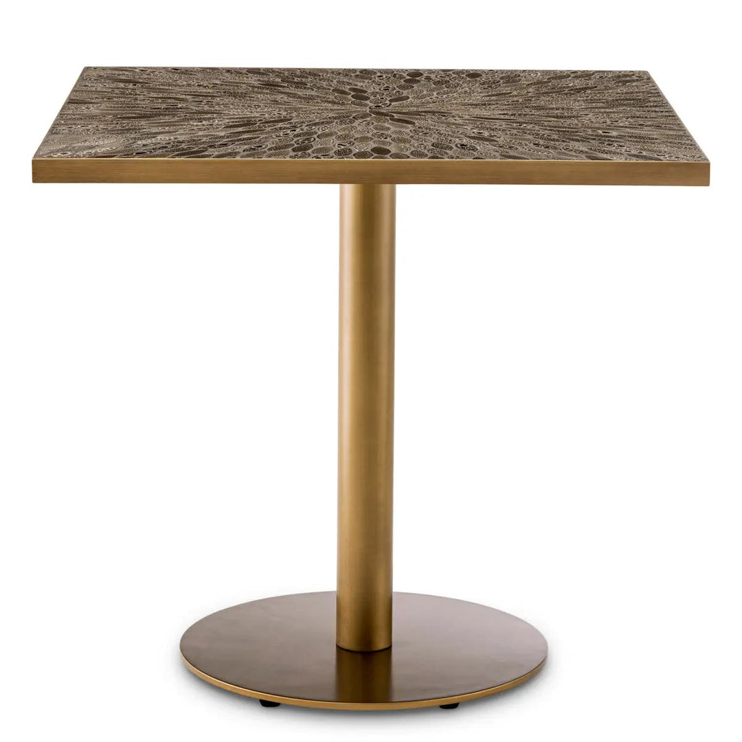 Dining Table Declan Square Antique Brass Finish - image 3