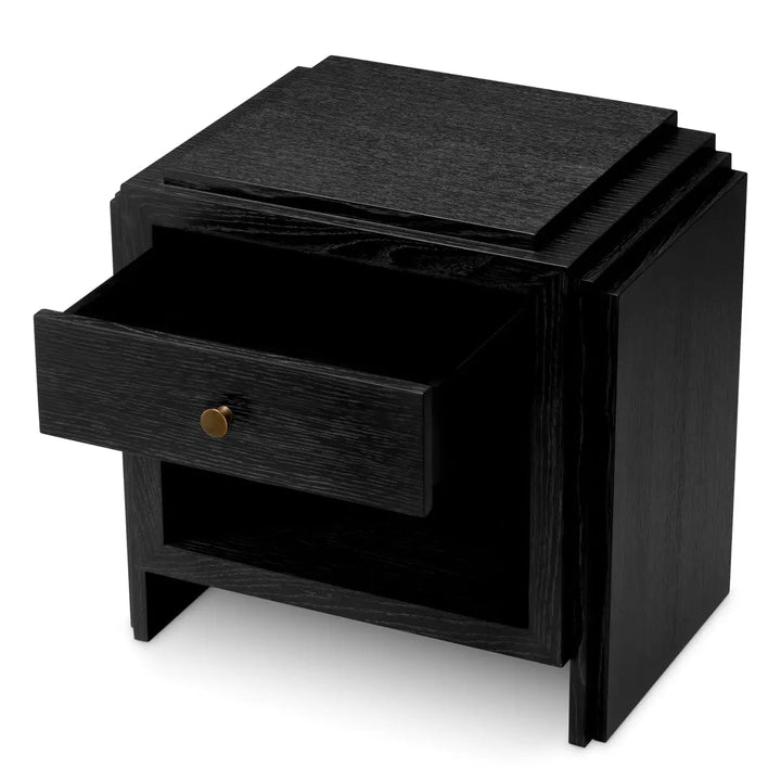 Nightstand Artdeco Charcoal Grey Oak Veneer - image 3