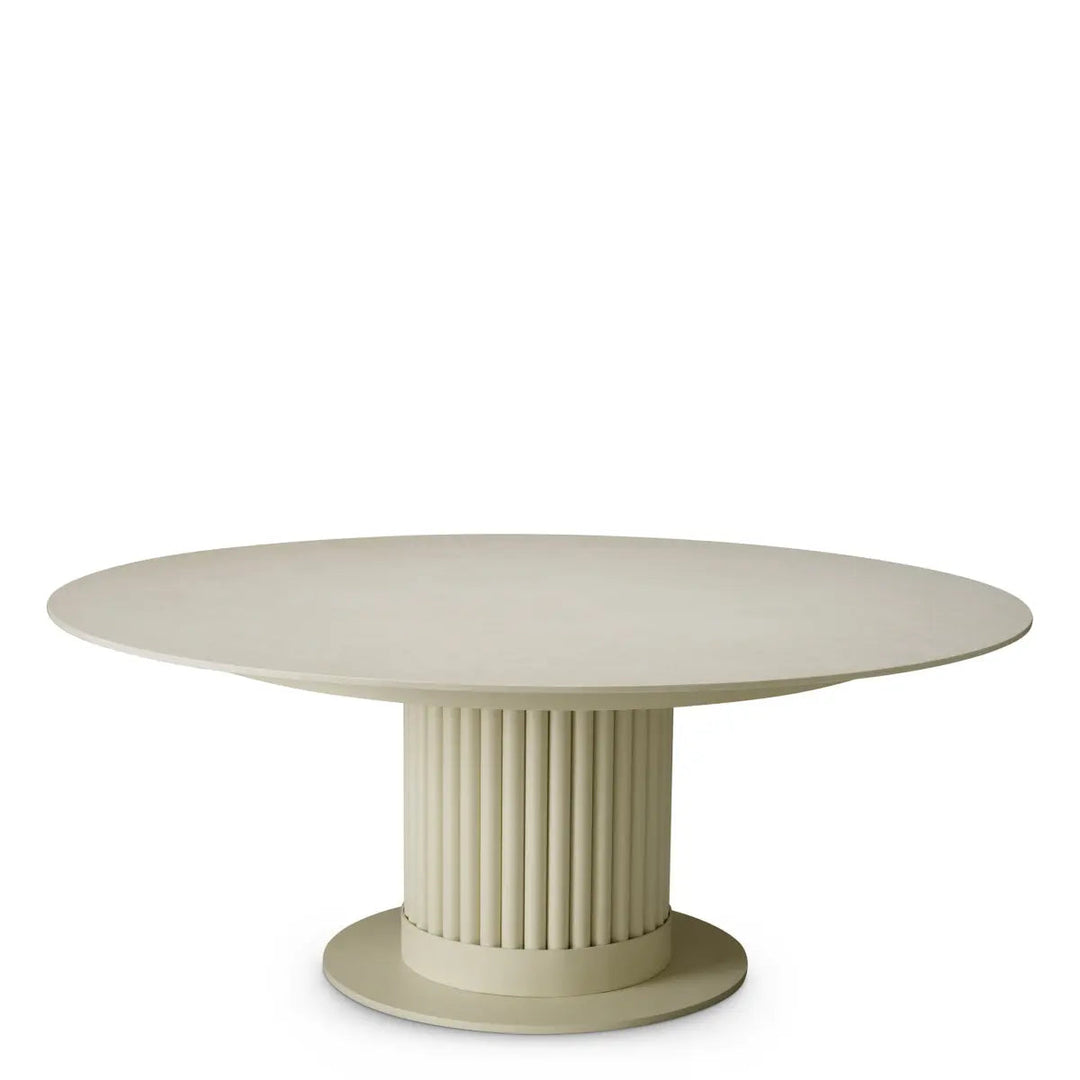 Outdoor Coffee Table Volterra Round Sand Finish Cream Ceramic - image 1