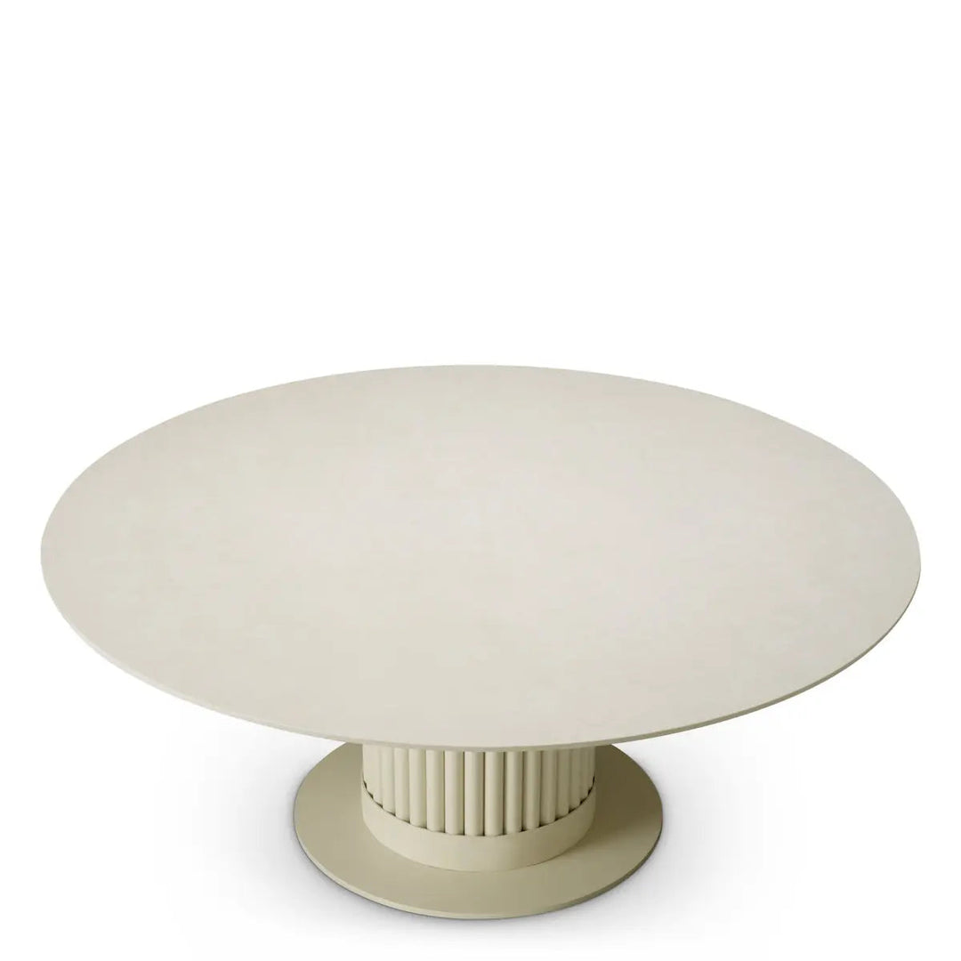 Outdoor Coffee Table Volterra Round Sand Finish Cream Ceramic - image 3