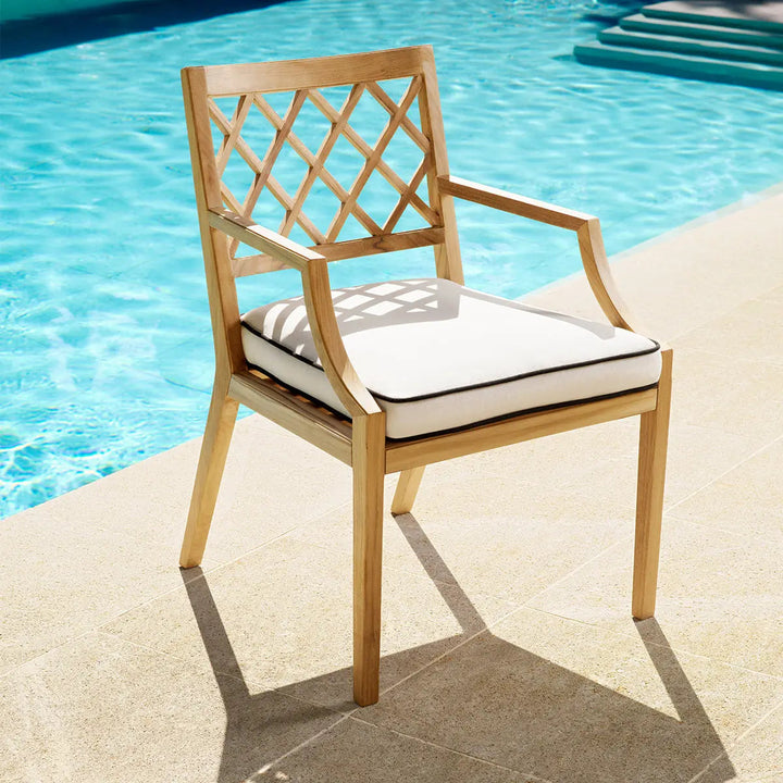 Outdoor Dining Chair Paladium Natural Teak Incl Sunbrella Canvas Cushion - image 2