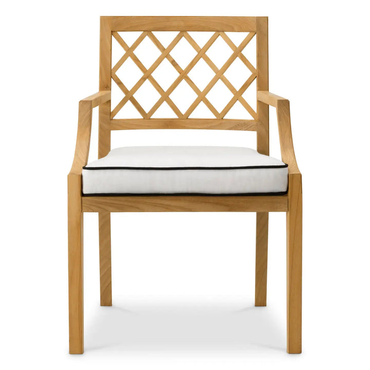 Outdoor Dining Chair Paladium Natural Teak Incl Sunbrella Canvas Cushion - image 3