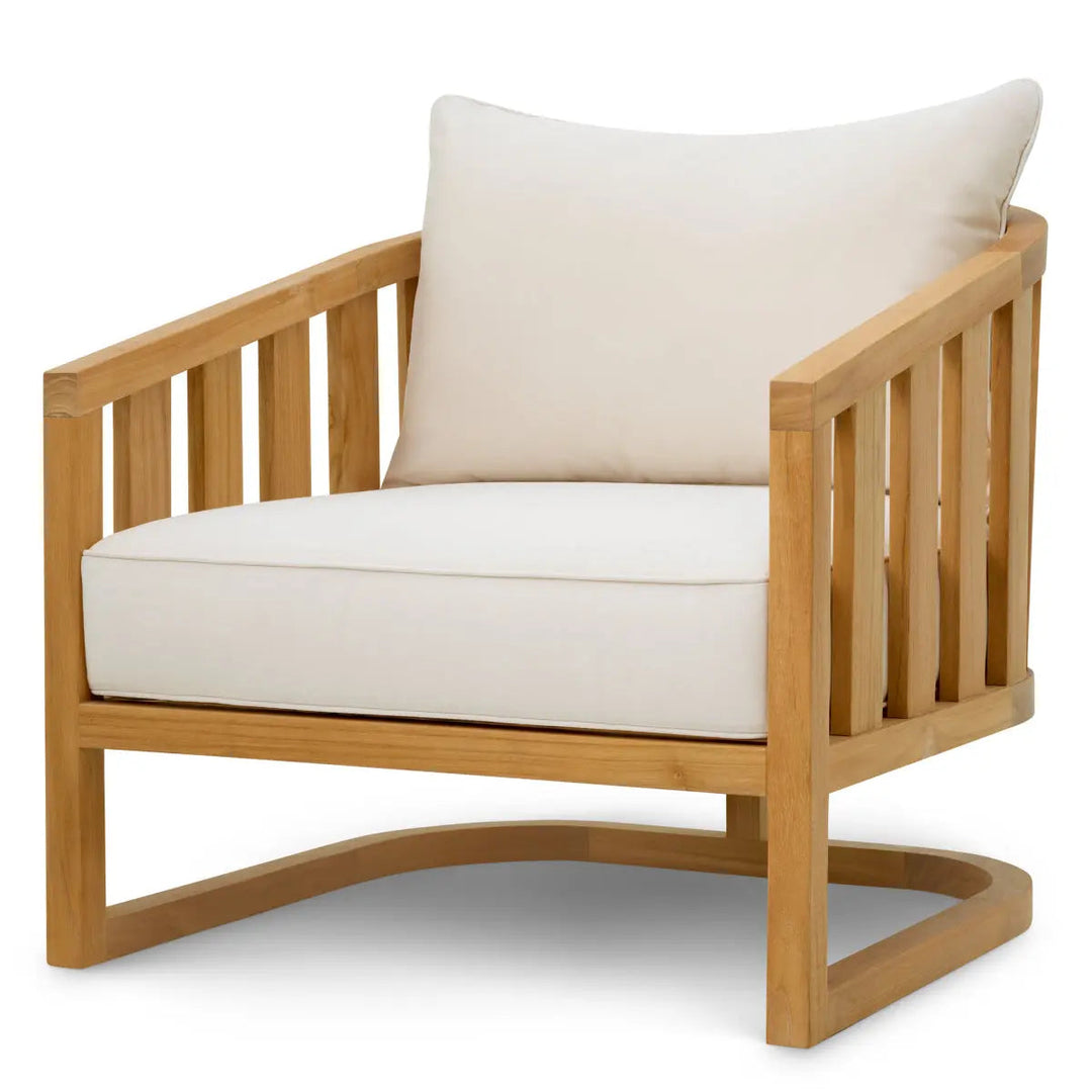 Outdoor Chair Aruba Natural Teak Incl Sunbrella Canvas Cushions - image 1