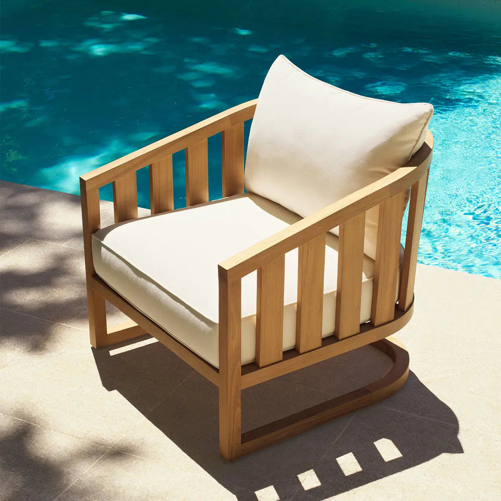 Outdoor Chair Aruba Natural Teak Incl Sunbrella Canvas Cushions - image 2