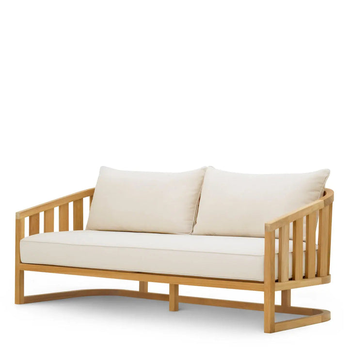 Outdoor Sofa Aruba Natural Teak Incl Sunbrella Canvas Cushions - image 1