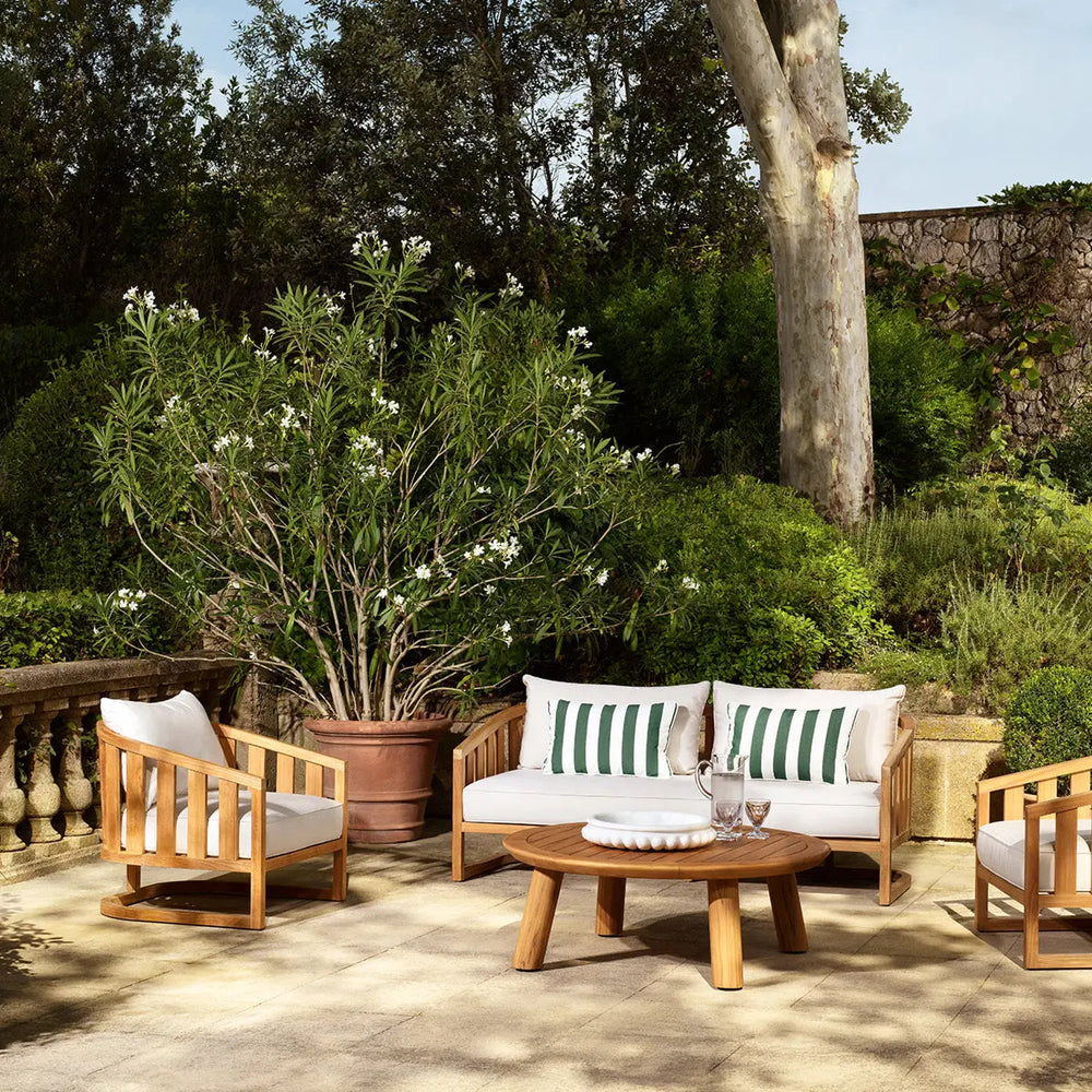Outdoor Sofa Aruba Natural Teak Incl Sunbrella Canvas Cushions - image 2