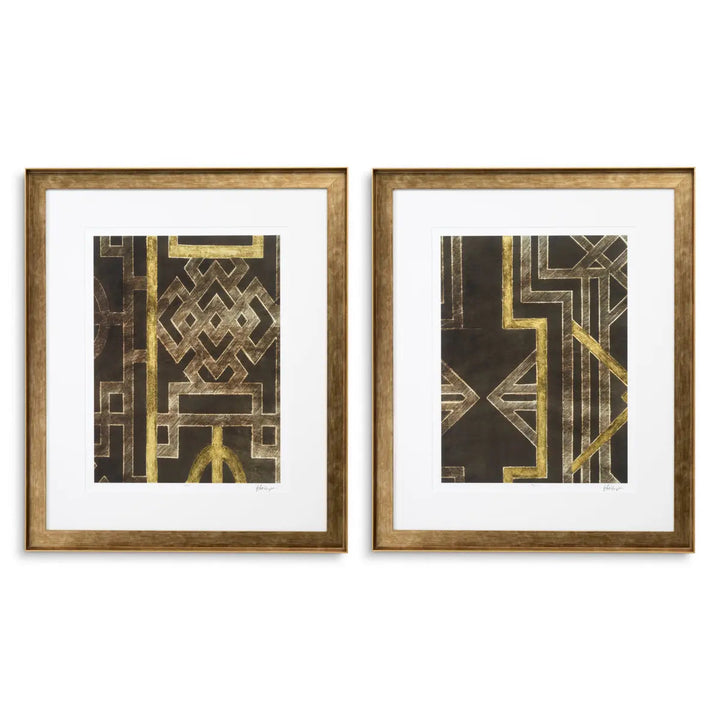 Print Trellis Pattern By Ethan Harper I Set Of 2 - image 1