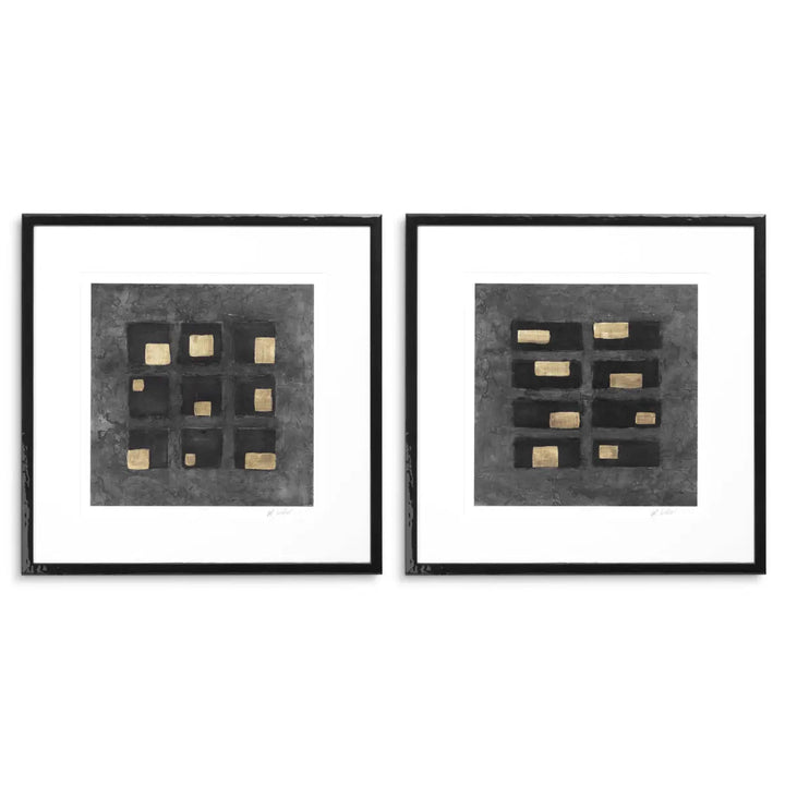 Print Washed Black Squares By Michael Willett Set Of 2 - image 1