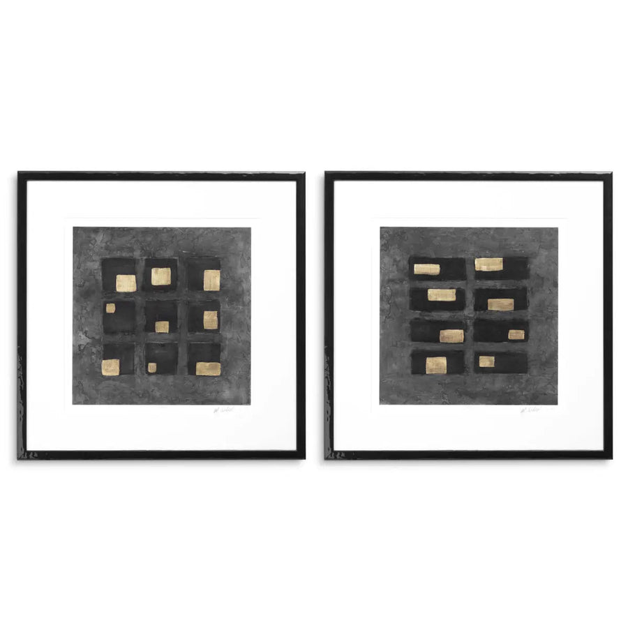 Print Washed Black Squares By Michael Willett Set Of 2 - image 1