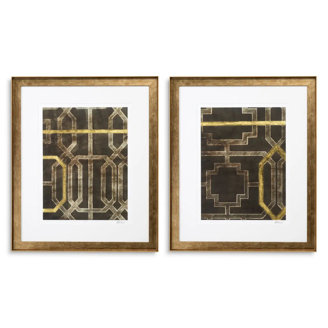 Print Trellis Pattern By Ethan Harper Ii Set Of 2 - image 1
