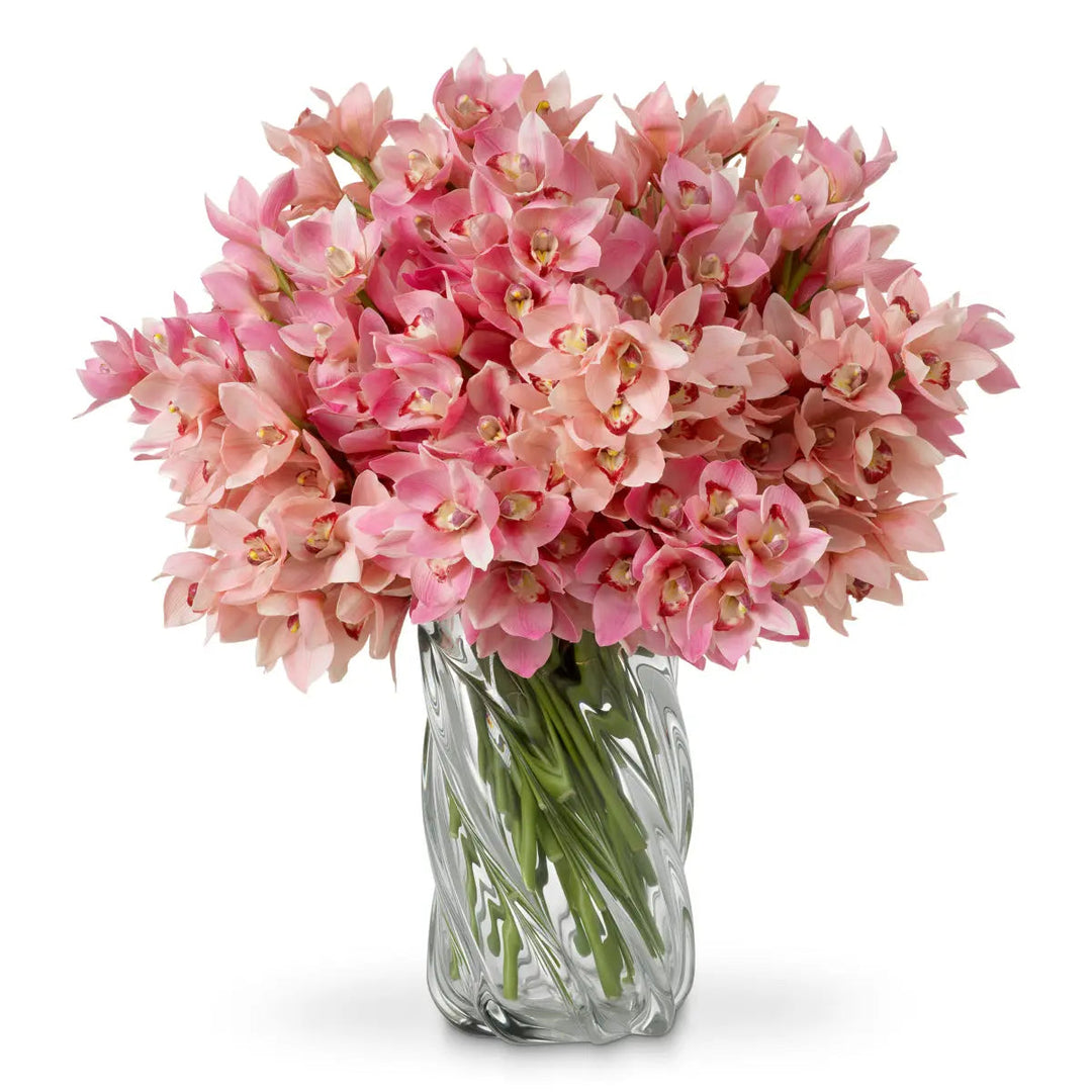 Bouquet Of Cymbidium Orchids Pink And Peach Tones Real Touch 36 Pcs/2Varieties - image 1