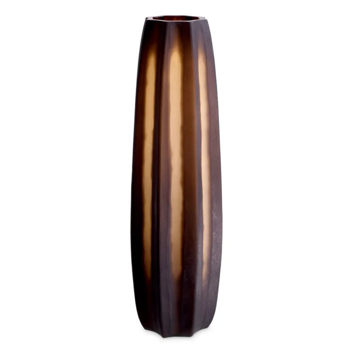 Vase Tiara L Dark Brown Glass - image 1