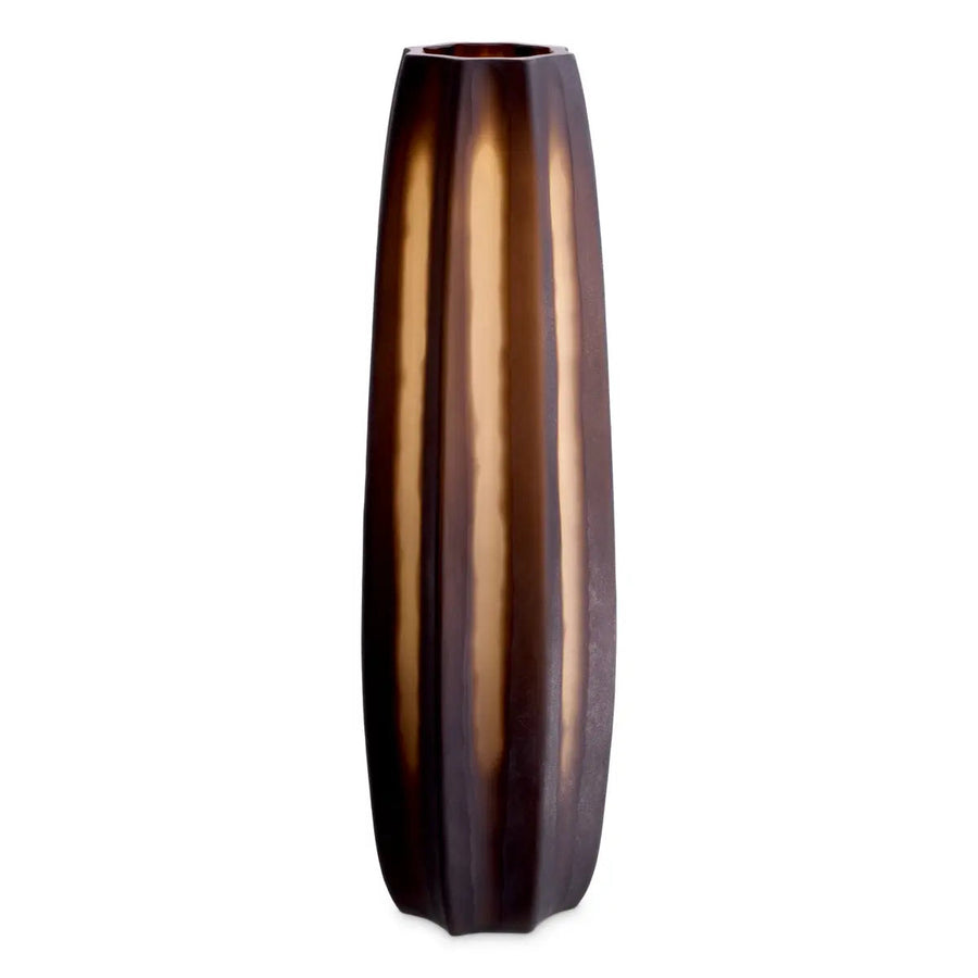 Vase Tiara L Dark Brown Glass - image 1