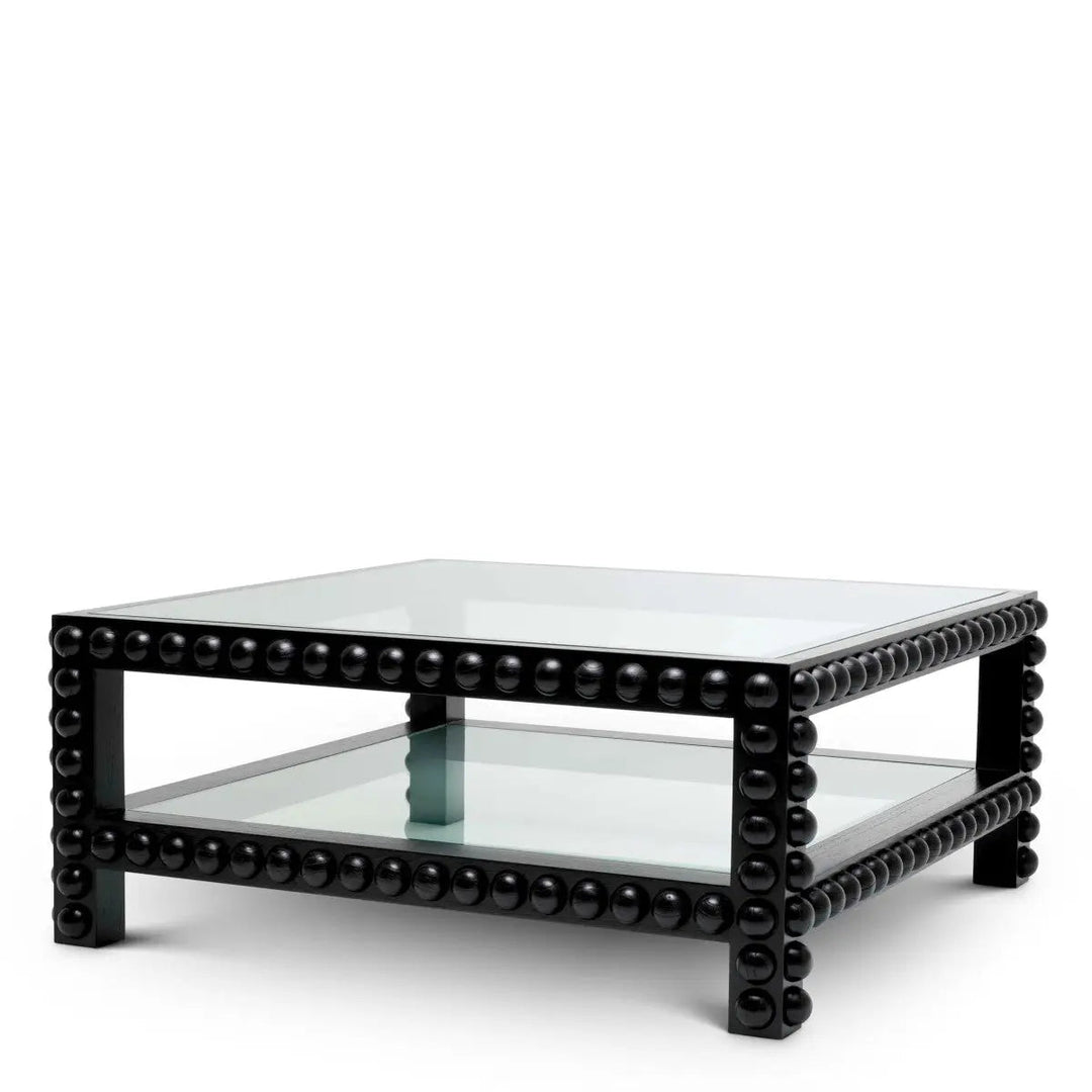 Coffee Table Kenton Classic Black Finish Clear Glass - image 1