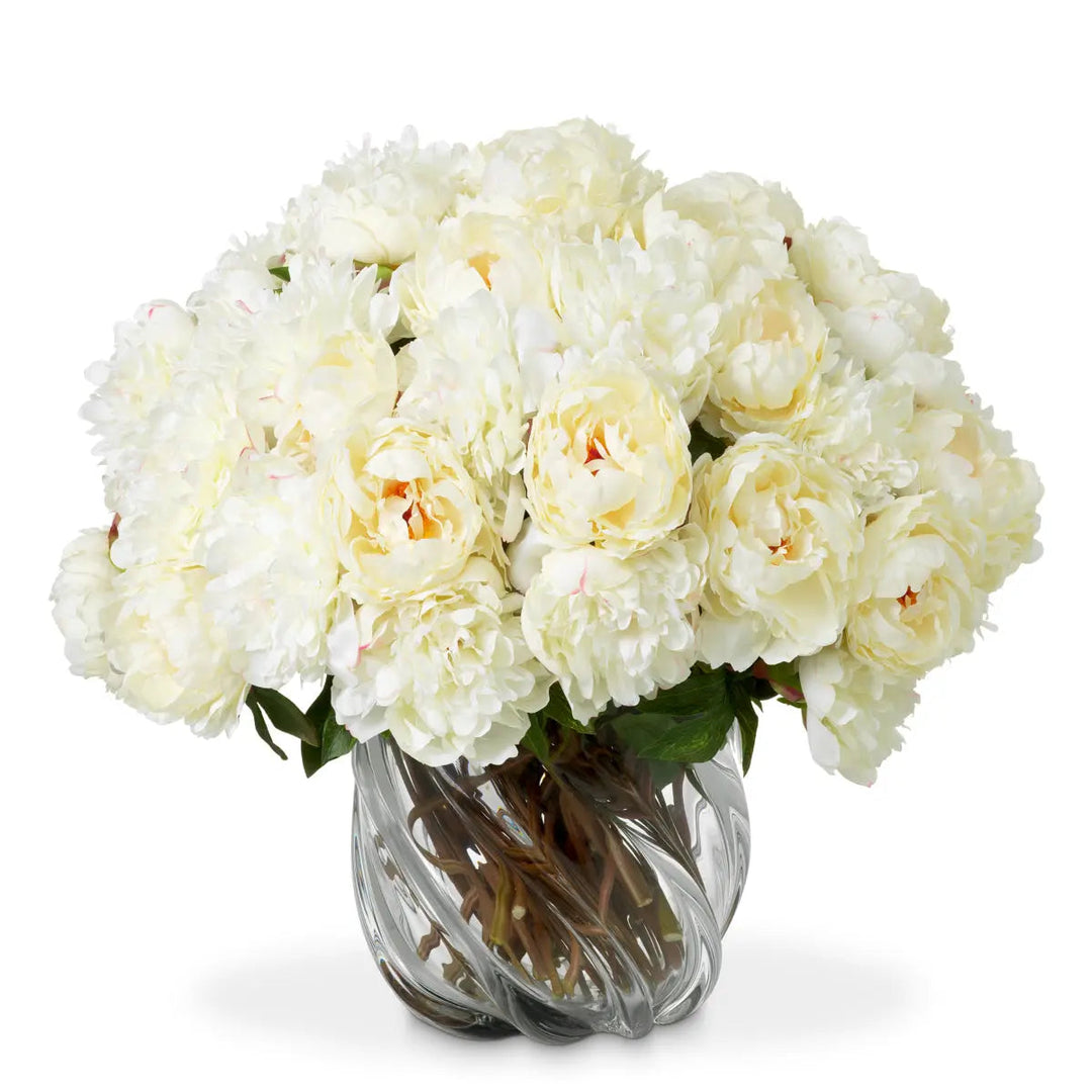 Bouquet Of Peonies White Tones Real Touch 48 Pcs/2 Varieties - image 1