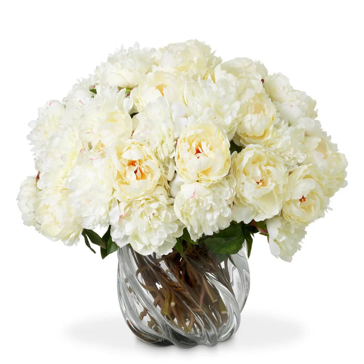 Bouquet Of Peonies White Tones Real Touch 48 Pcs/2 Varieties - image 1