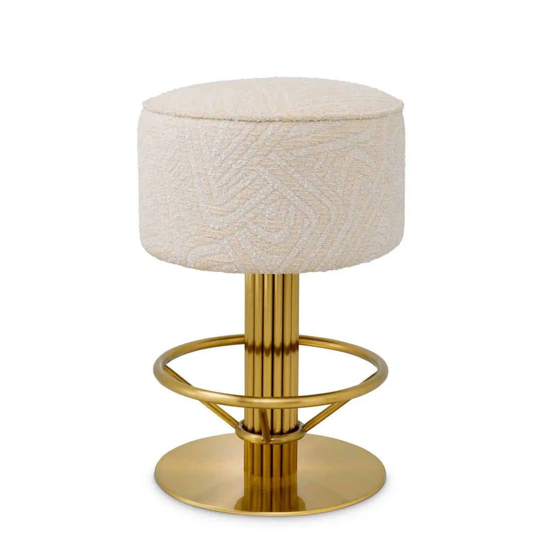 Counter Stool Carleton Camari Cream Brushed Brass Finish - image 1