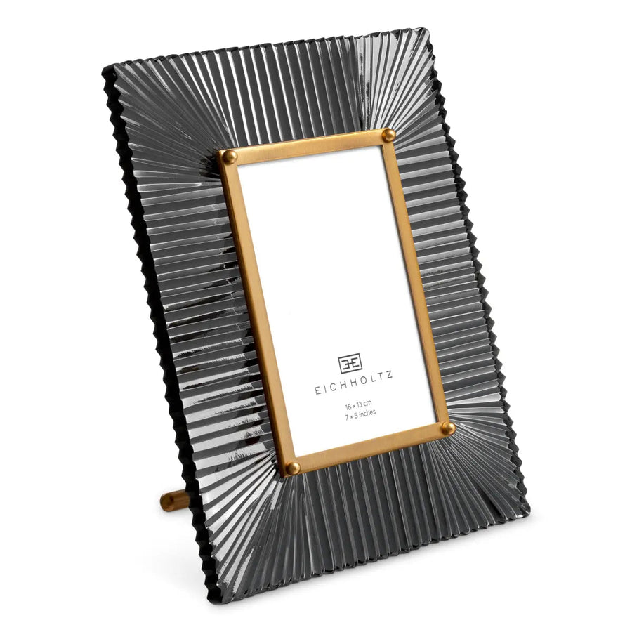 Picture Frame Camille Antique Brass Finish Smoke Glass - image 1