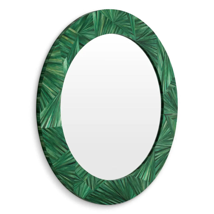 Mirror Cassara Straw Marquetry Green - image 1