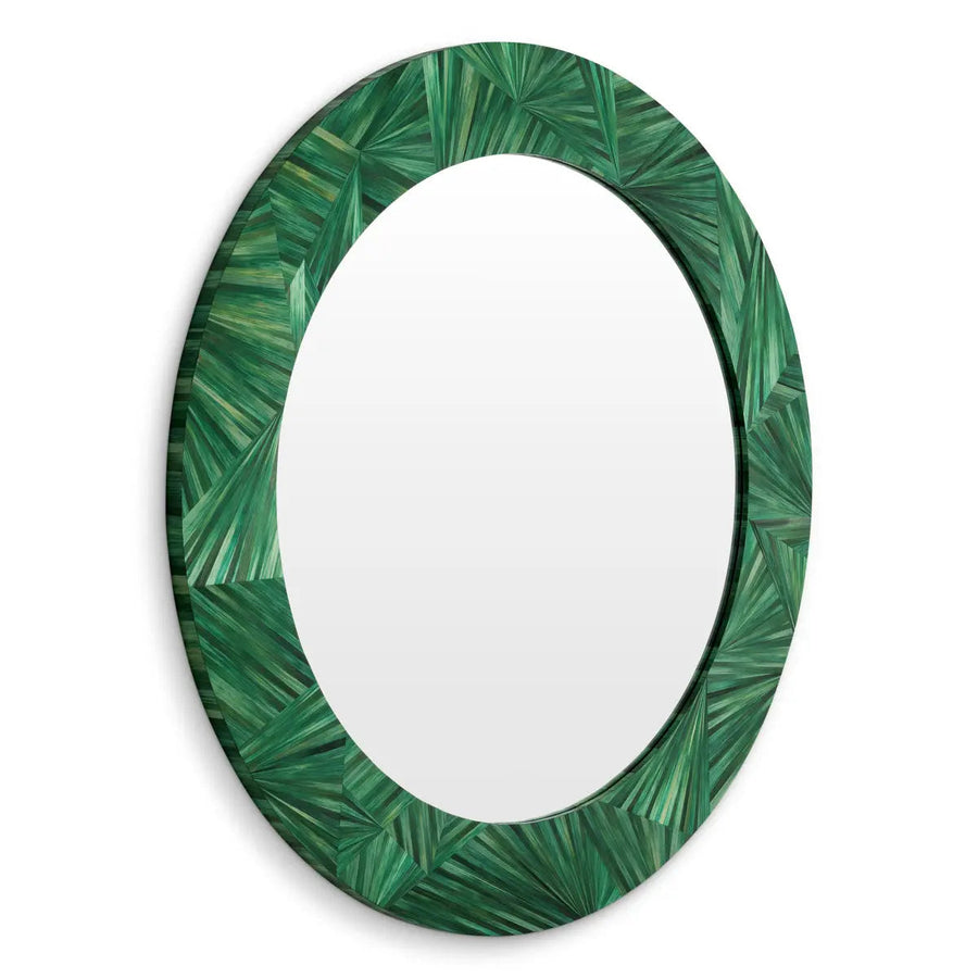 Mirror Cassara Straw Marquetry Green - image 1