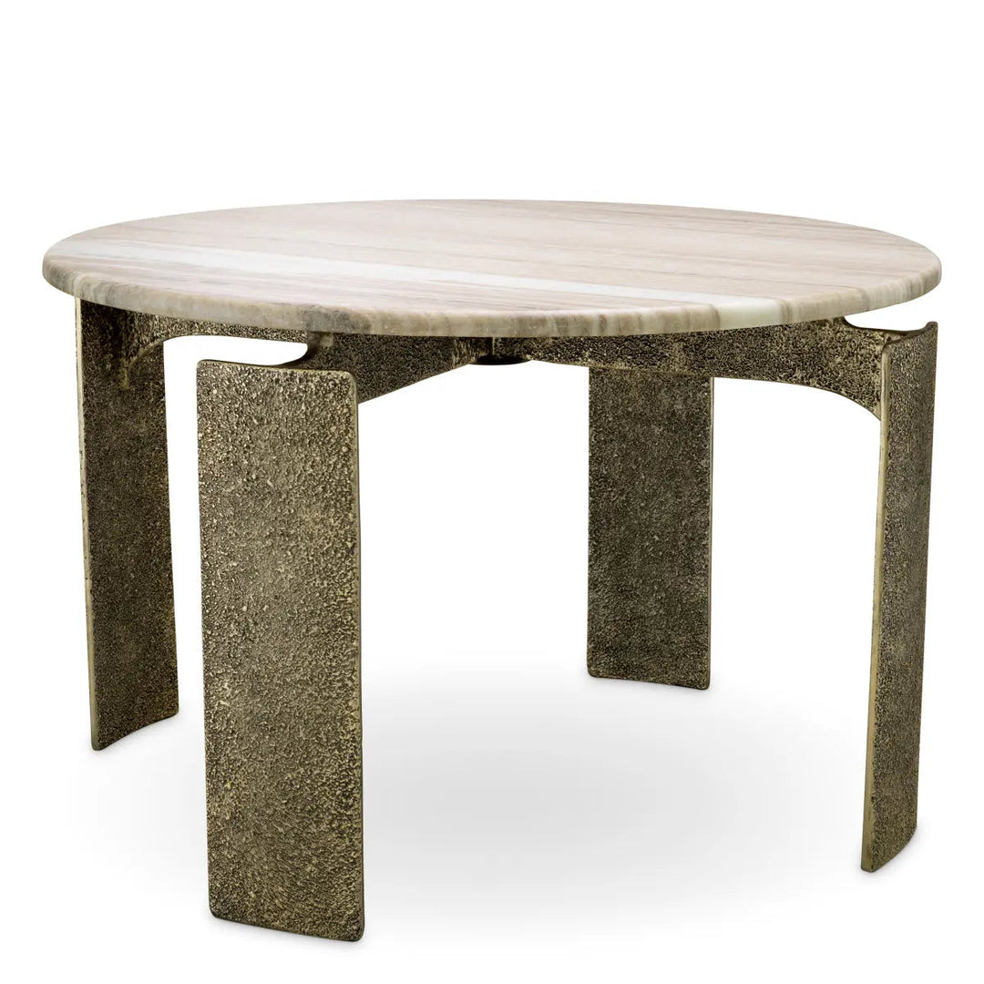 Dining Table Bodega Round Antique Brass Finish - image 1