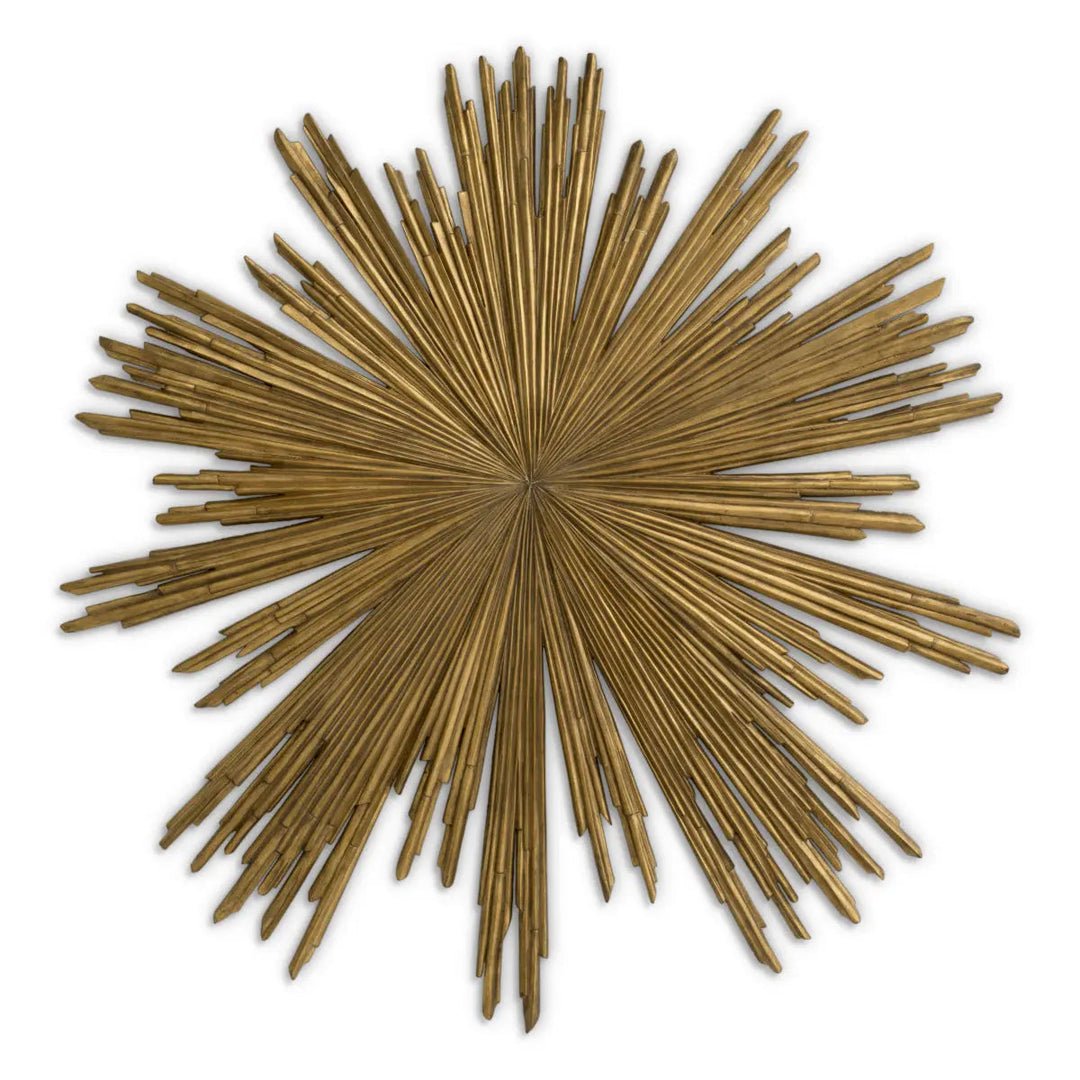 Wall Object Sunburst Antique Gold Finish - image 1
