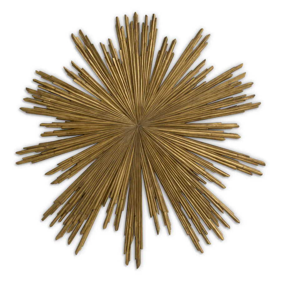 Wall Object Sunburst Antique Gold Finish - image 1