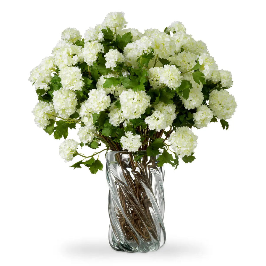 Bouquet Of Hydrangeas Snowball White Real Touch 36 Pcs - image 1
