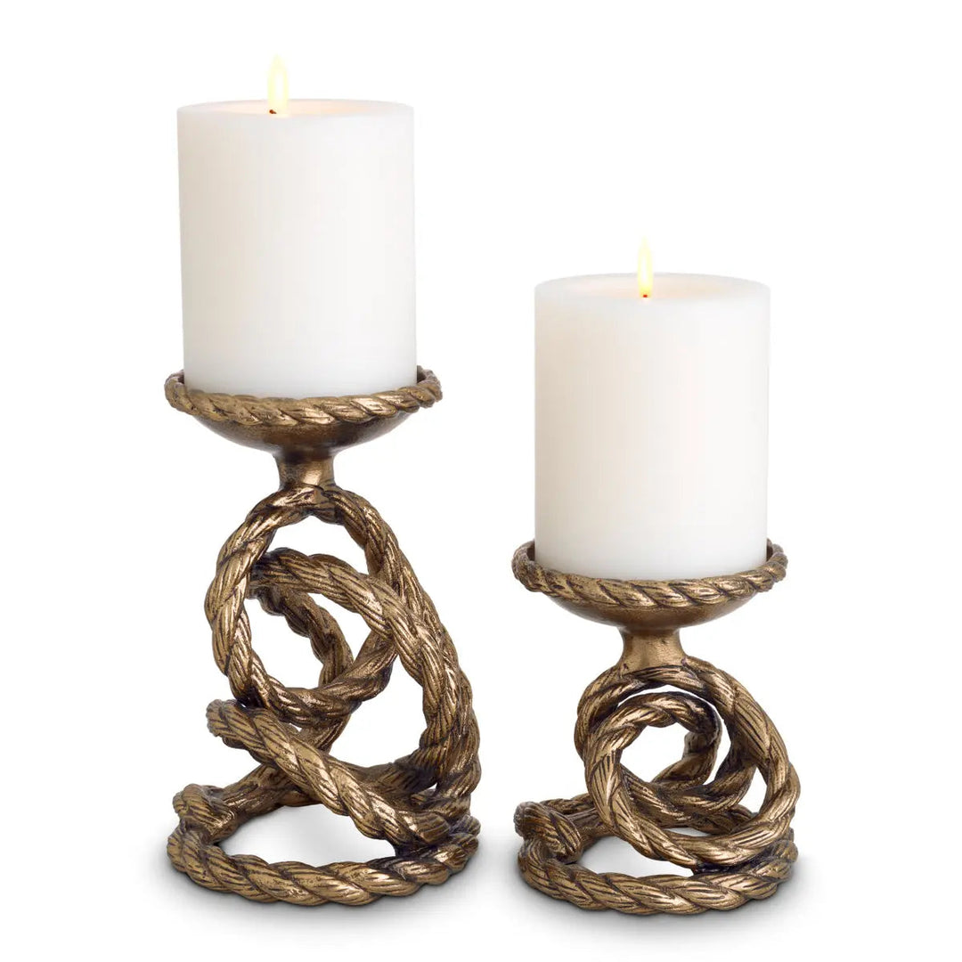 Candle Holder Corwyn Antique Brass Set Of 2 - image 1