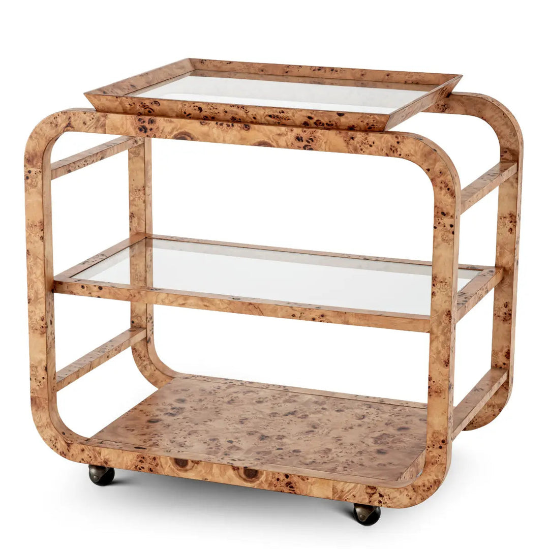 Trolley Mayfair Light Brown Mappa Burl Veneer - image 1