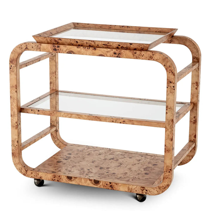Trolley Mayfair Light Brown Mappa Burl Veneer - image 1