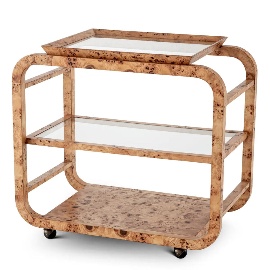 Trolley Mayfair Light Brown Mappa Burl Veneer - image 1