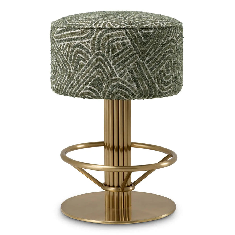 Counter Stool Carleton Camari Green Brushed Brass Finish - image 1