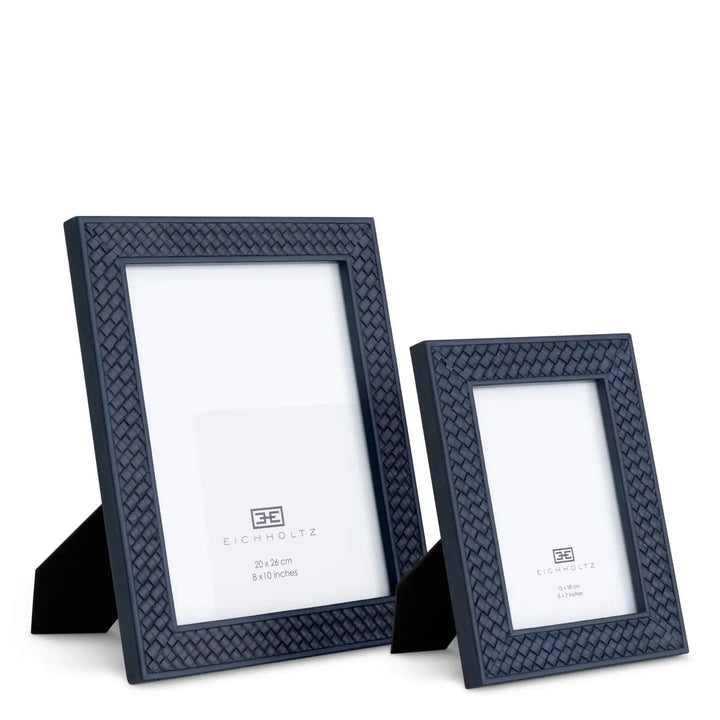 Picture Frame Nivo Blue Leather Set Of 2 - image 1