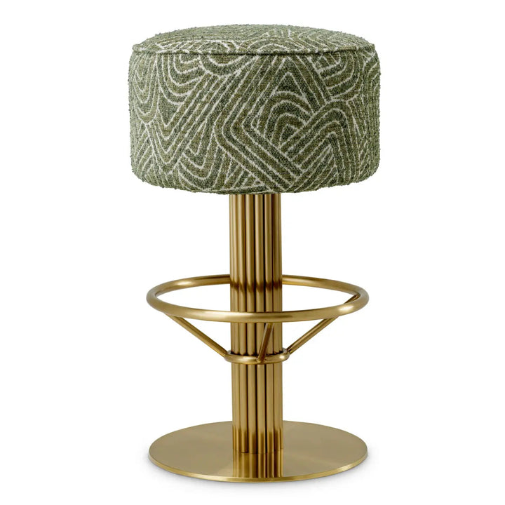 Bar Stool Carleton Camari Green Brushed Brass Finish - image 1