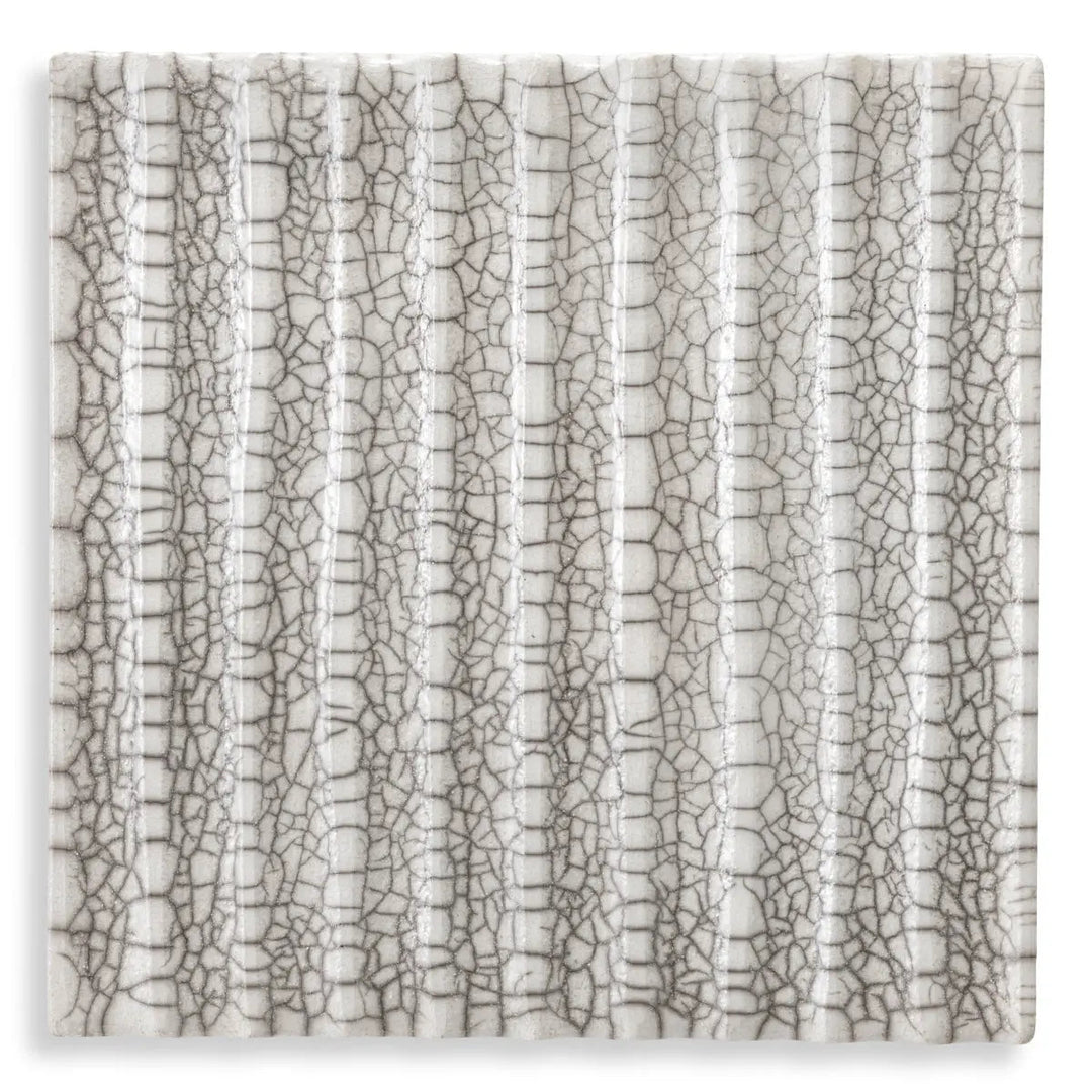 Wall Decoration Division Straight Raku Ceramic Crackled White - image 1