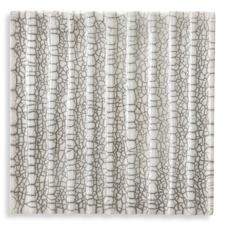 Wall Decoration Division Straight Raku Ceramic Crackled White - image 1