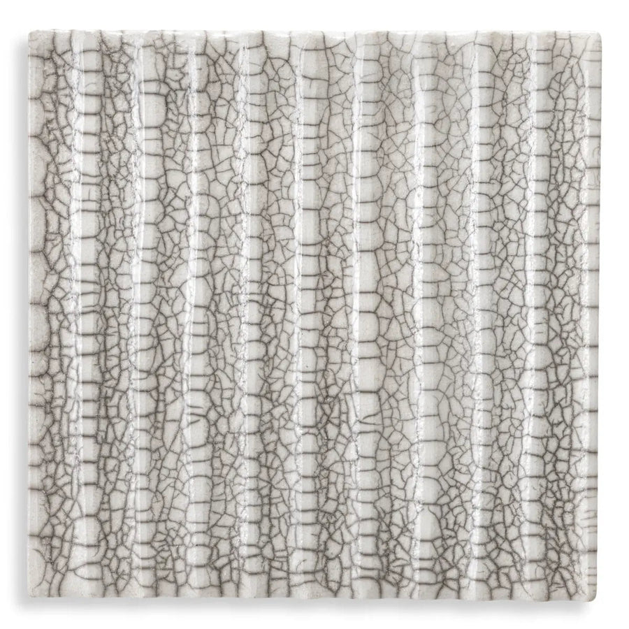 Wall Decoration Division Straight Raku Ceramic Crackled White - image 1