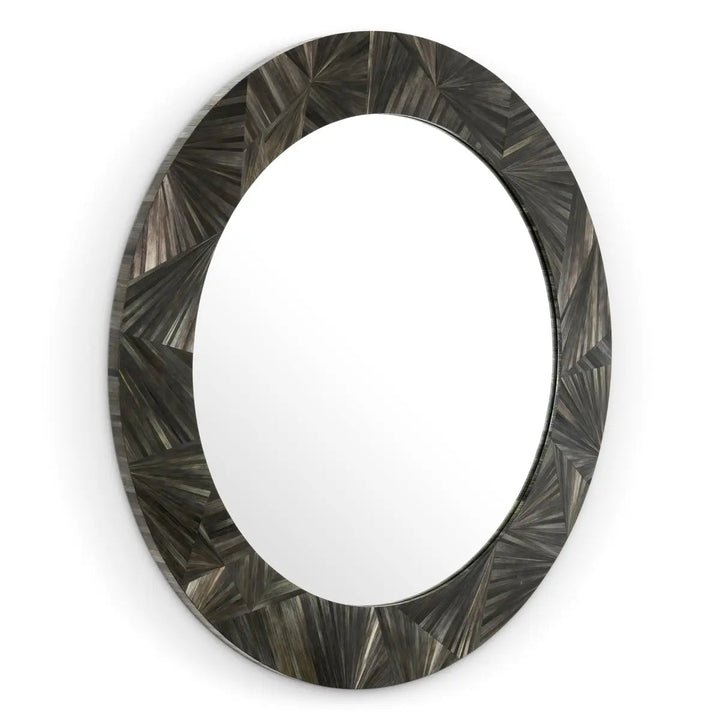 Mirror Cassara Straw Marquetry Charcoal - image 1
