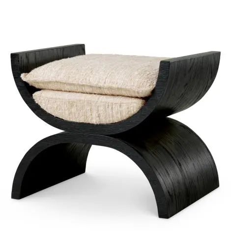 Stool Claybourne Black Oak Verneer Bouclé Sonata Cream - image 1